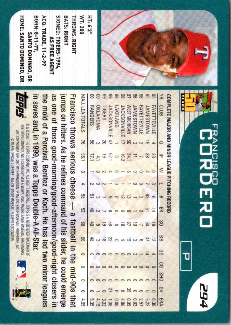 2001 Topps Francisco Cordero