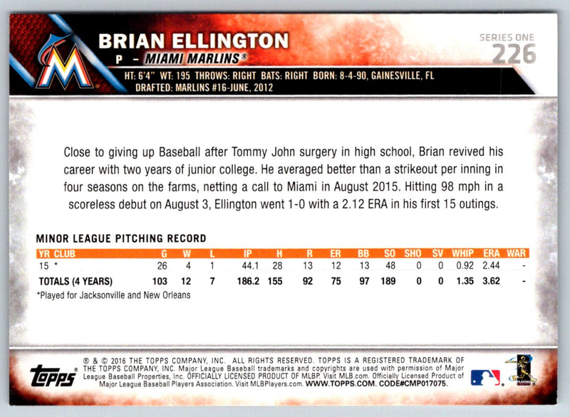 2016 Topps Brian Ellington