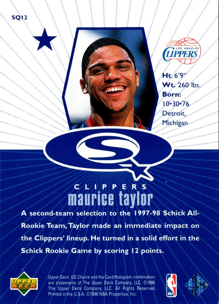 1998 UD Choice StarQuest Green Maurice Taylor