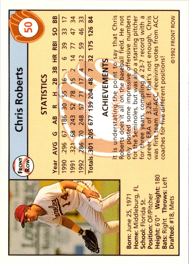 1992 Front Row Draft Picks Chris Roberts
