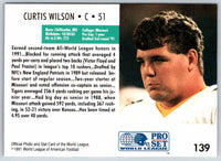 1991 Proset World League Curtis Wilson #139