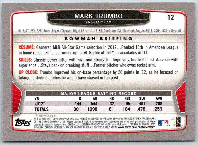 2014 Bowman Mark Trumbo