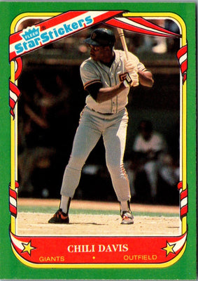 1987 Fleer Star Stickers Chili Davis #29