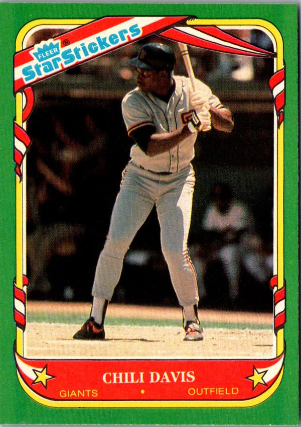 1987 Fleer Star Stickers Chili Davis #29