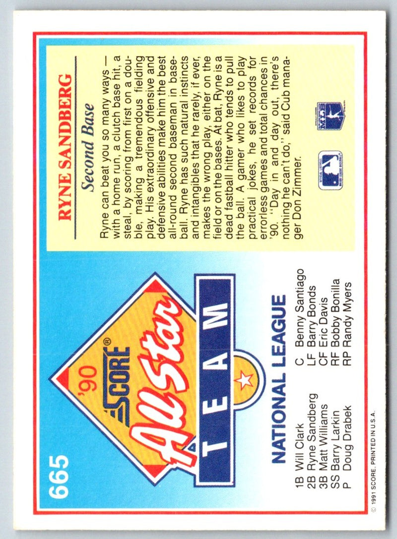 1991 Score Ryne Sandberg
