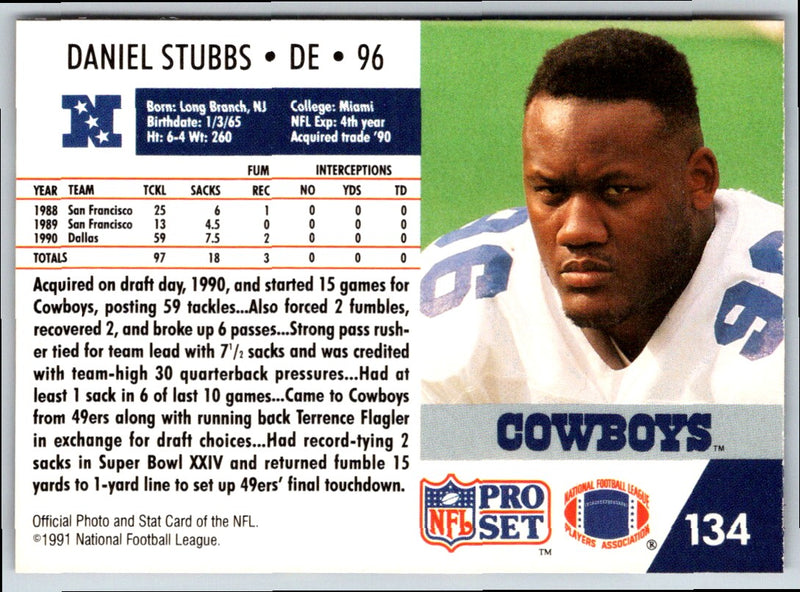 1991 Pro Set Daniel Stubbs