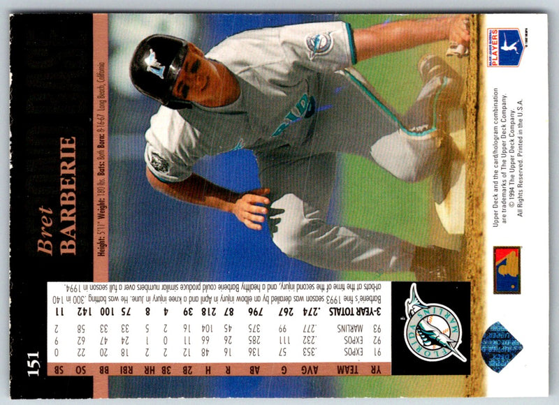 1994 Upper Deck Fun Pack Bret Barberie