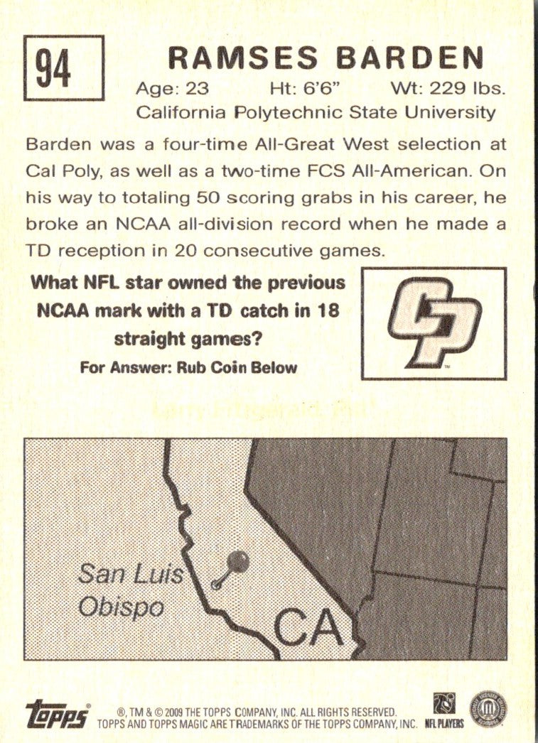 2009 Topps Magic Ramses Barden