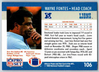 1990 Pro Set Wayne Fontes #106