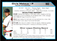 2004 Bowman Chris Mabeus #193 Rookie