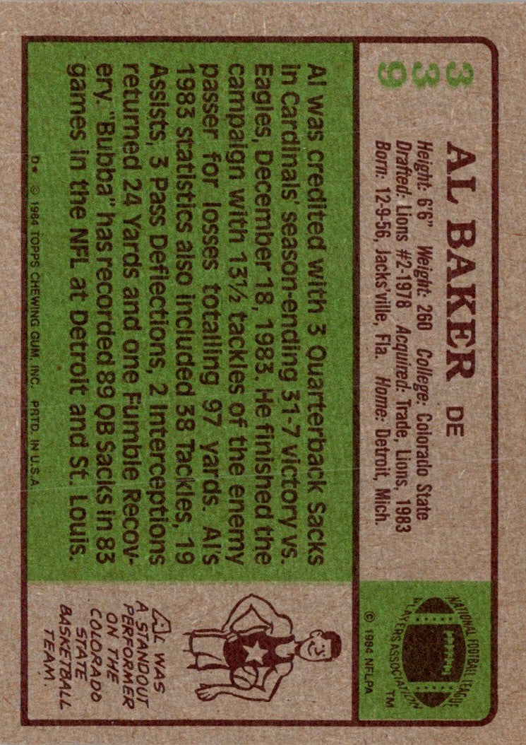 1984 Topps Al Baker