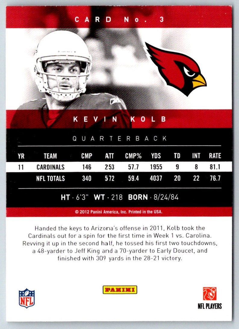 2012 Panini Prestige Kevin Kolb