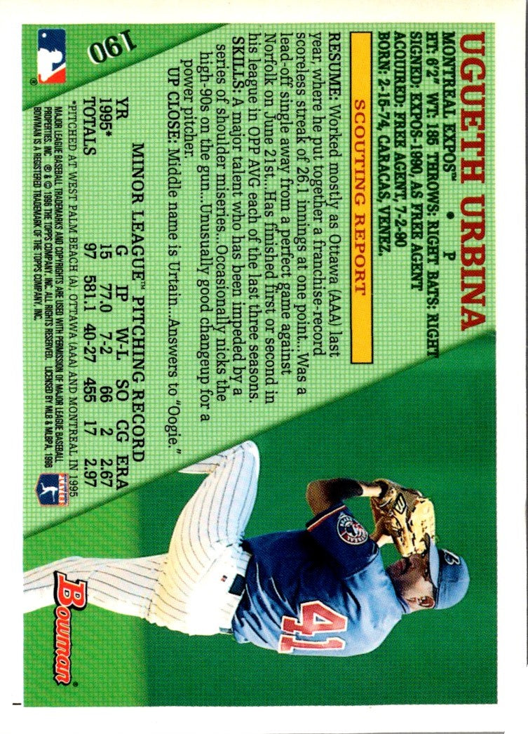 1996 Bowman Ugueth Urbina