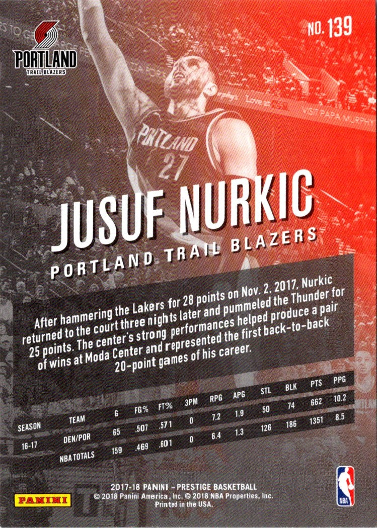 2018 Panini Jusuf Nurkic