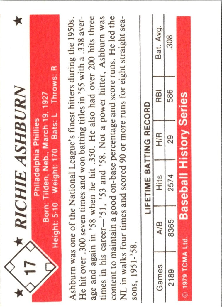 1979 TCMA 50's Richie Ashburn