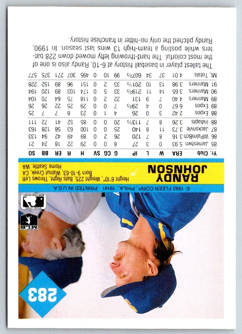 1992 Fleer Randy Johnson