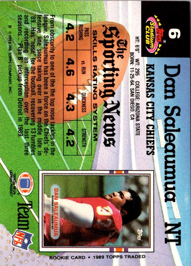 1992 Stadium Club Dan Saleaumua