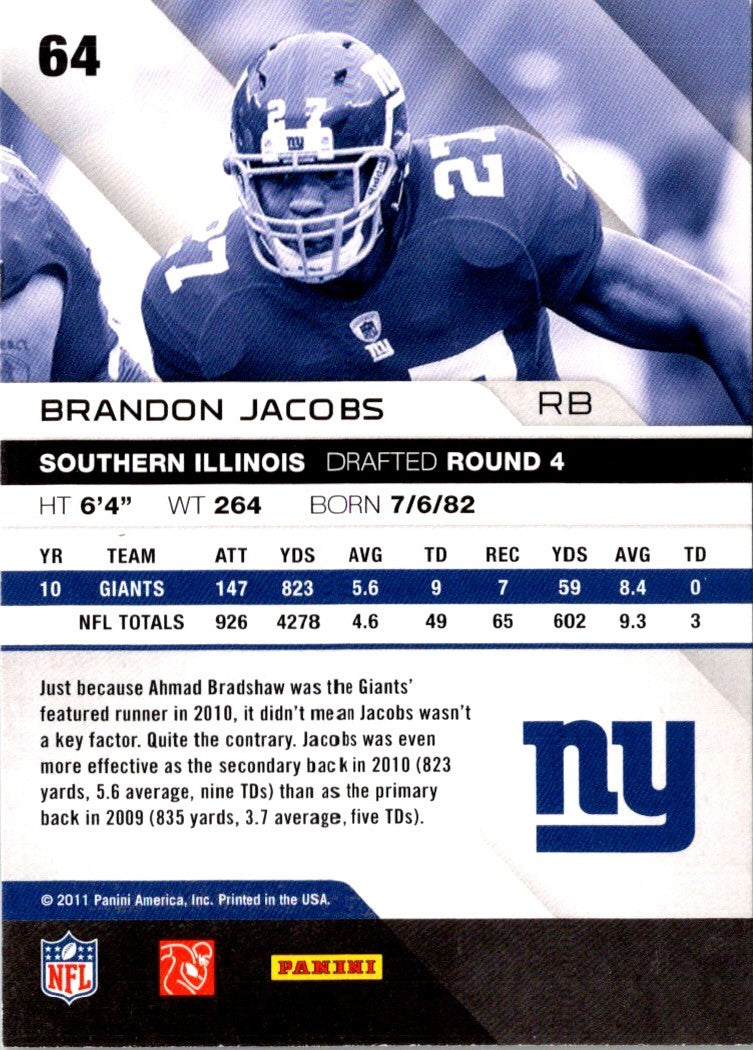 2011 Panini Absolute Memorabilia Brandon Jacobs