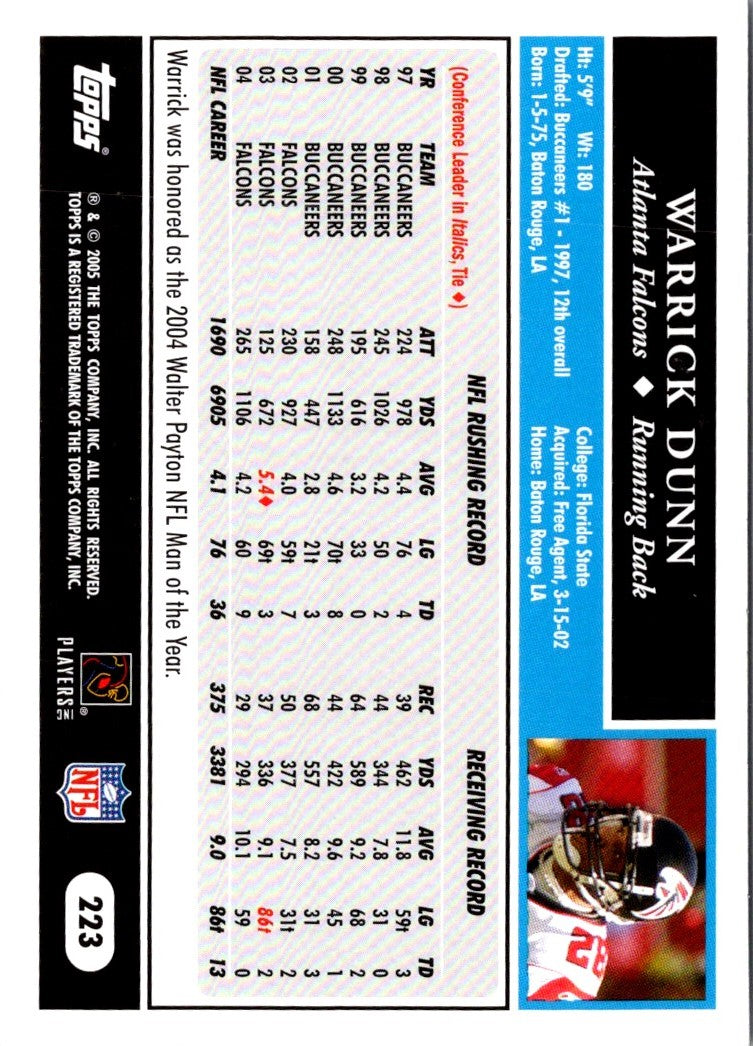 2005 Topps Warrick Dunn