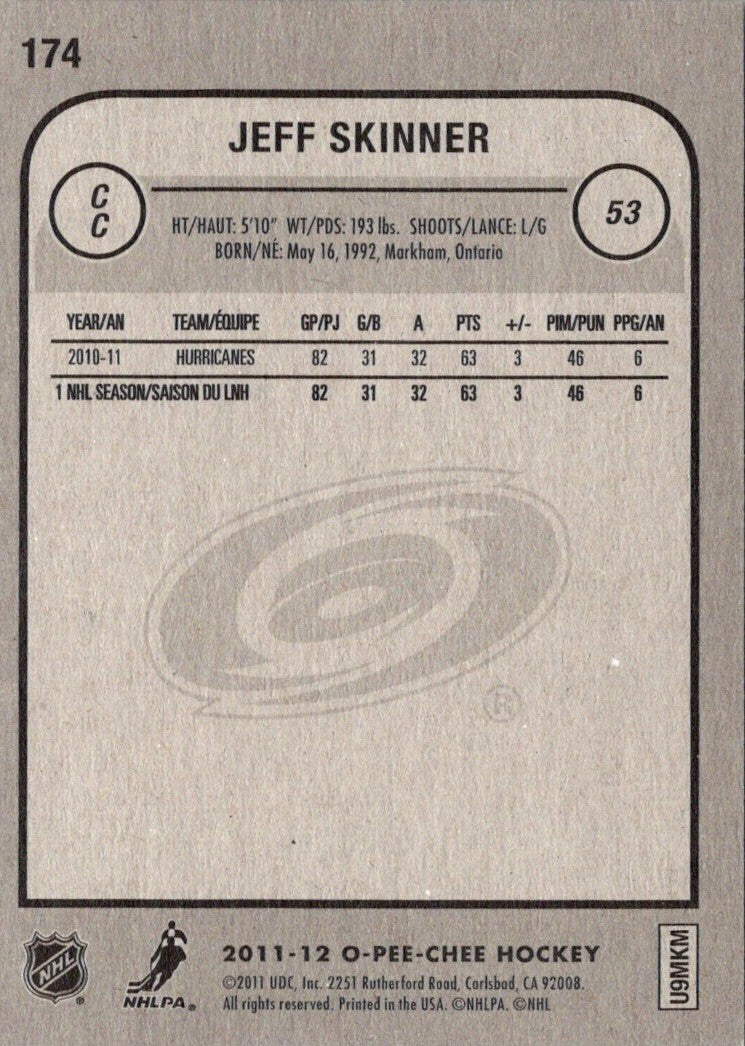 2011 O-Pee-Chee Jeff Skinner