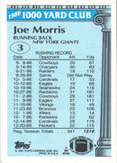 1987 Topps 1000 Yard Club Joe Morris
