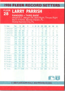 1988 Fleer Record Setters Larry Parrish