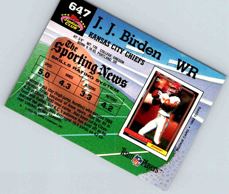 1997 Topps Stadium Club Football J.J. Birden