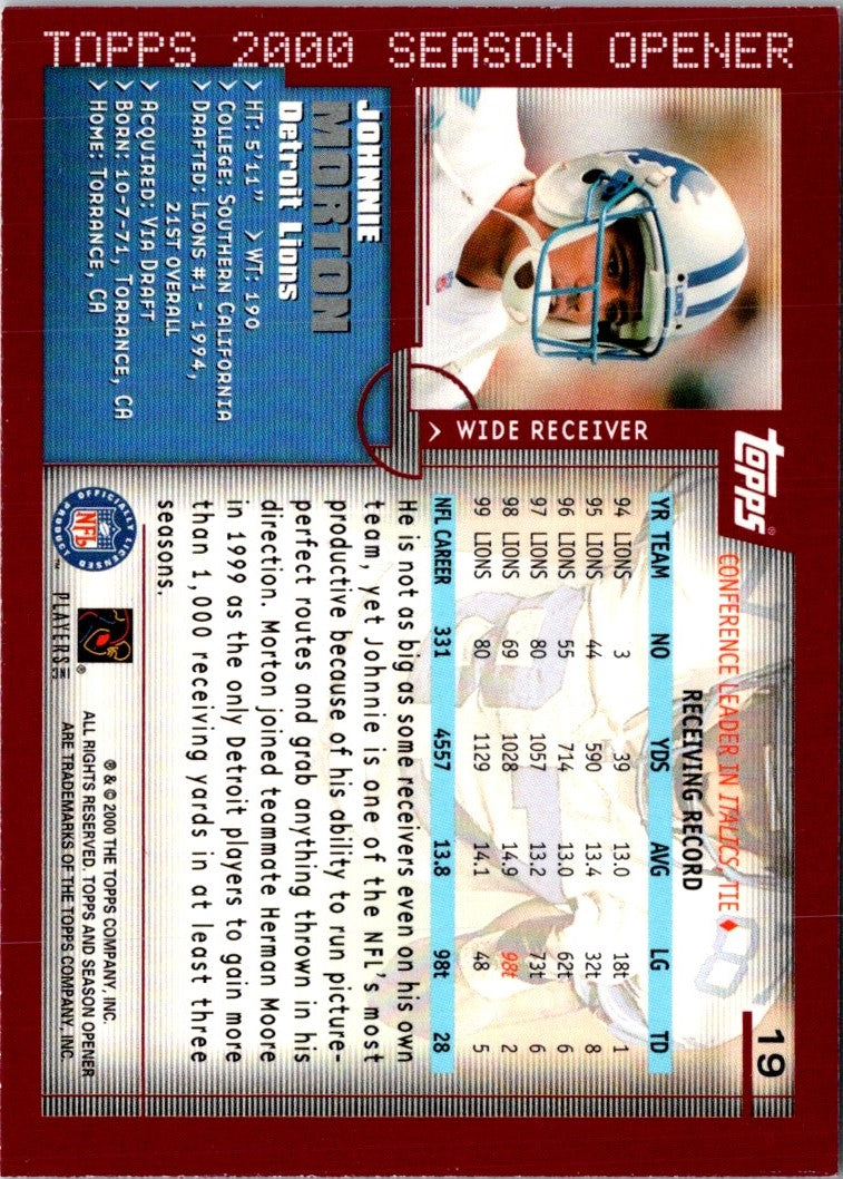 2000 Topps Season Opener Johnnie Morton