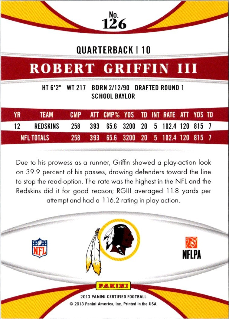 2013 Panini Certified Robert Griffin III