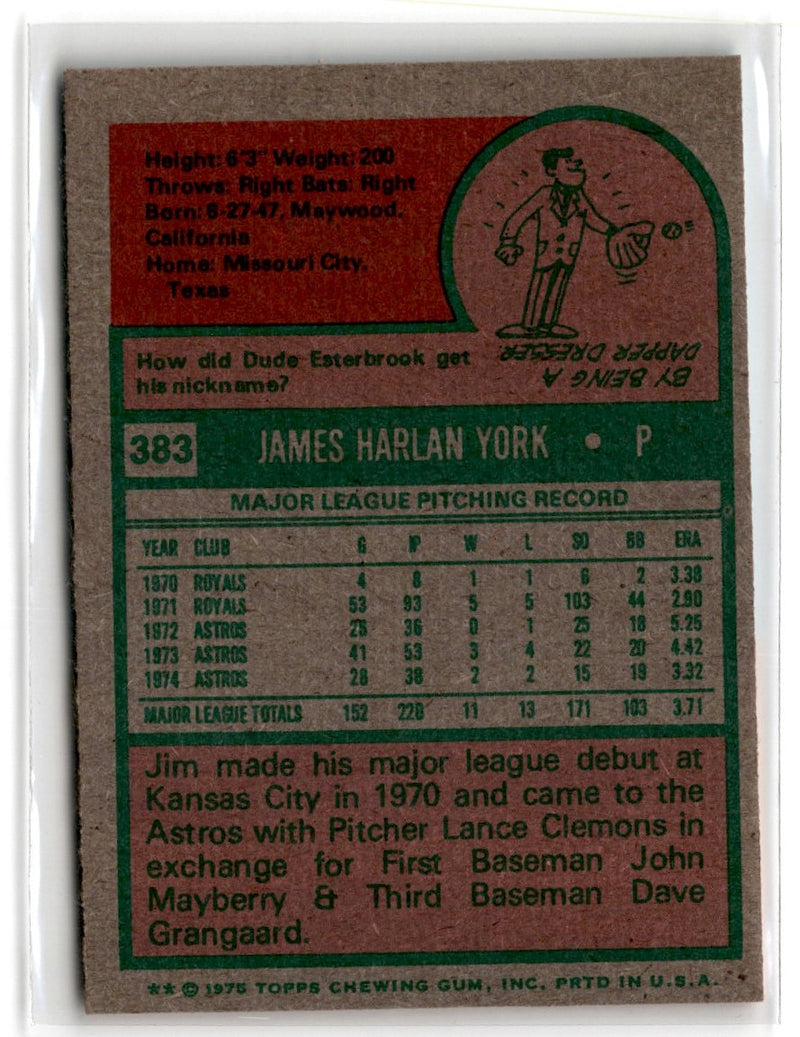 1975 Topps Jim York