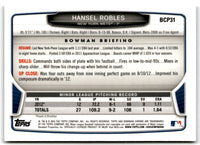 2013 Bowman Chrome Prospects Hansel Robles #BCP31