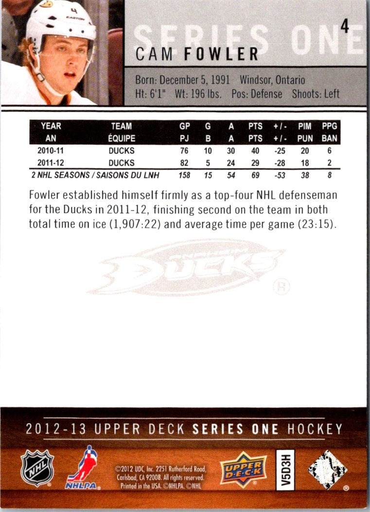 2012 Upper Deck Cam Fowler