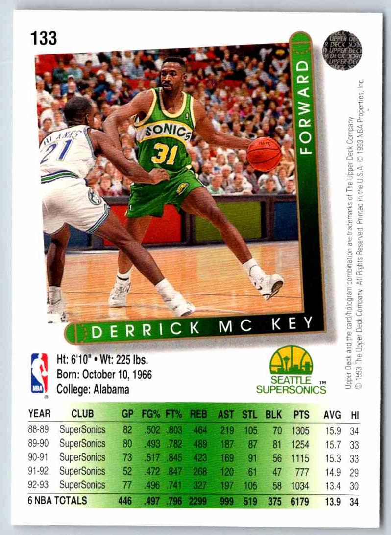 1993 Upper Deck Derrick McKey