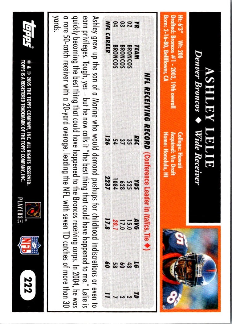 2005 Topps Ashley Lelie