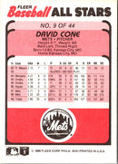 1989 Fleer Baseball All-Stars David Cone