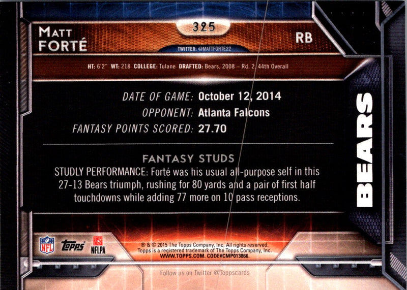 2015 Topps Matt FortÃ©