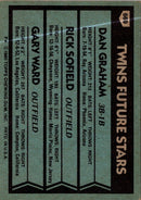 1980 Topps Twins Future Stars - Dan Graham/Rick Sofield/Gary Ward