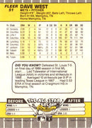 1989 Fleer Dave West