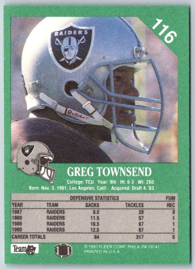 1991 Fleer Greg Townsend
