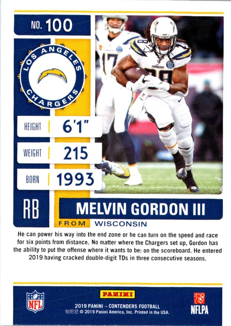 2019 Panini Melvin Gordon III