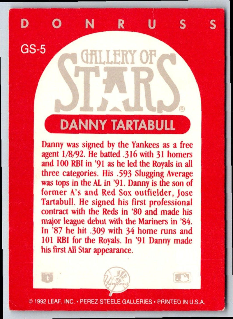 1992 Triple Play Gallery of Stars Danny Tartabull