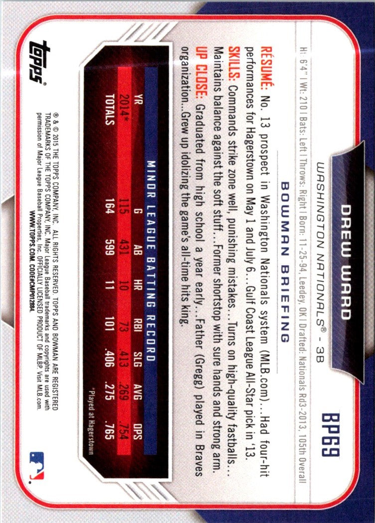 2015 Bowman Prospects Drew Ward