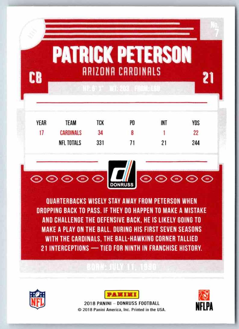 2018 Donruss Patrick Peterson