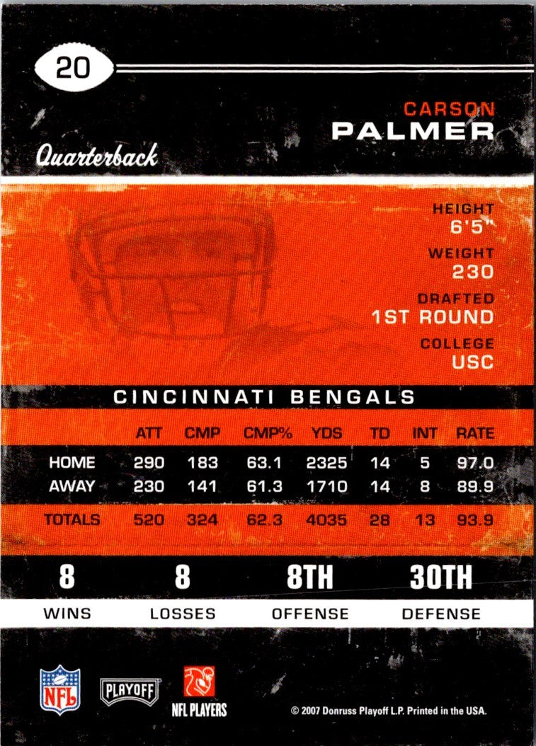 2007 Playoff Contenders Carson Palmer