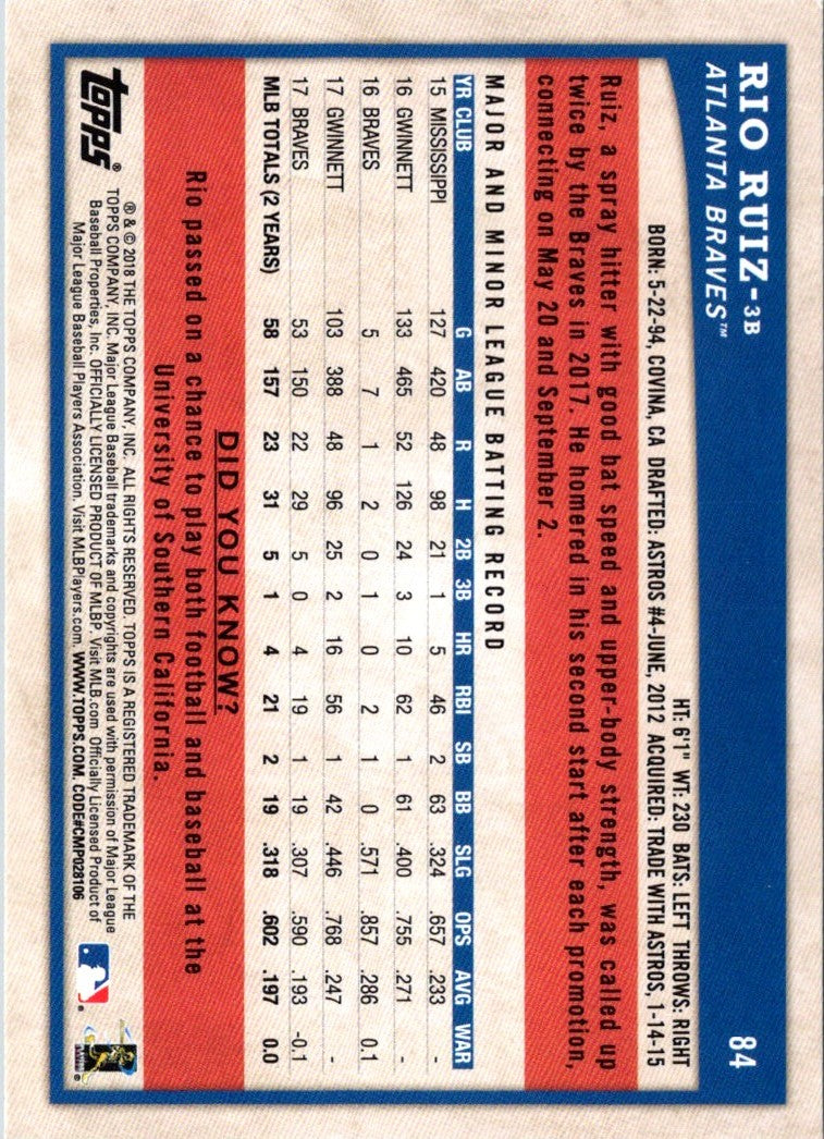 2018 Topps Big League Rio Ruiz