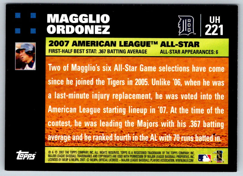 2007 Topps Updates & Highlights Red Back Magglio Ordonez