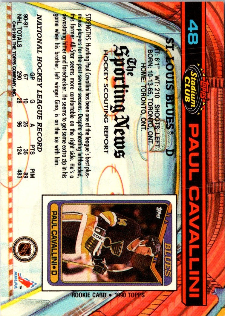 1991 Stadium Club Paul Cavallini