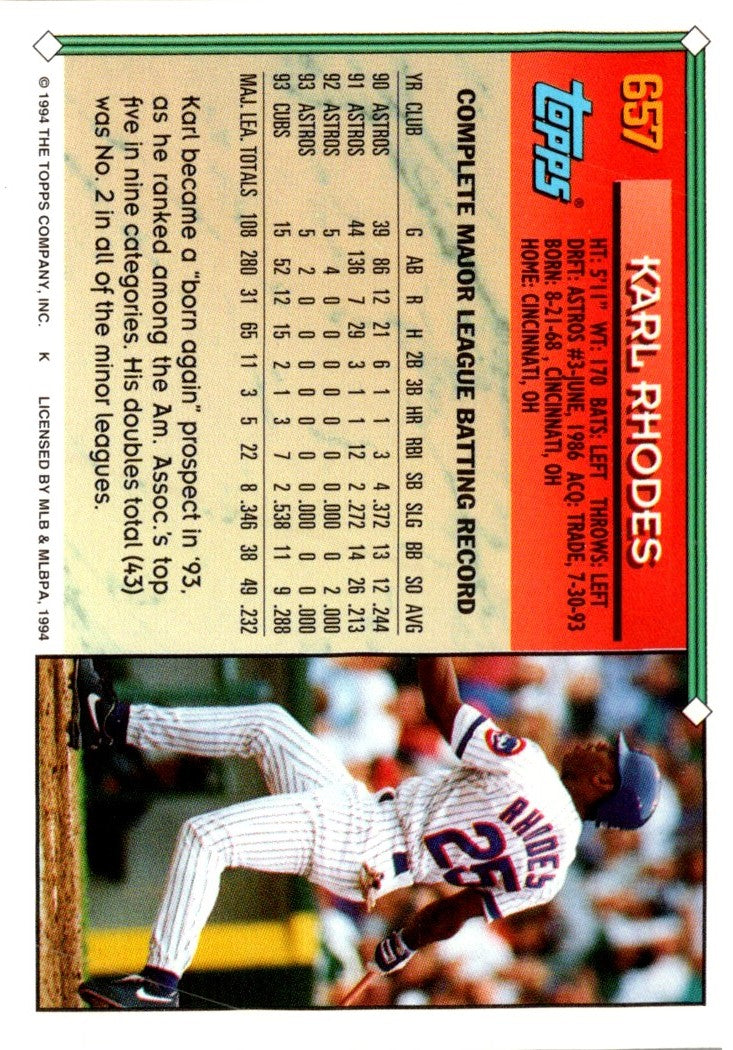 1994 Topps Karl Rhodes