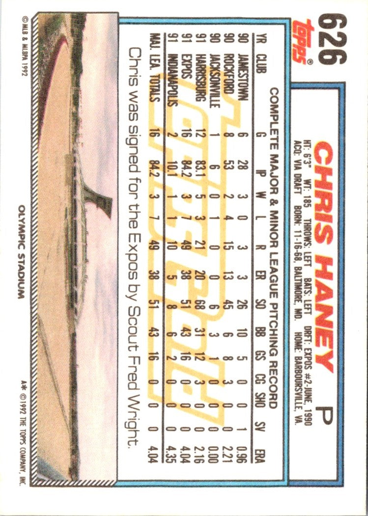 1992 Topps Chris Haney