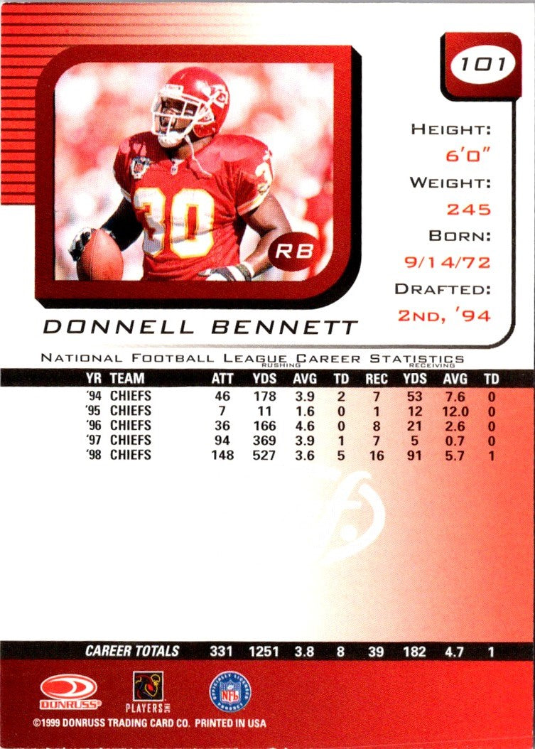 1999 Leaf Rookies & Stars Donnell Bennett